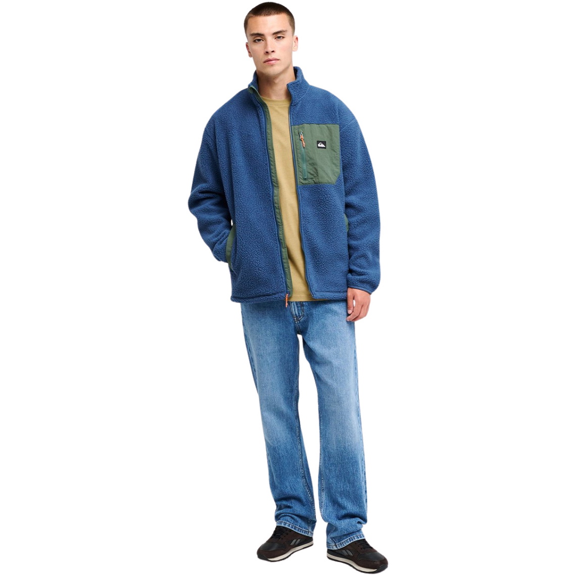 2026 Quiksilver Mens Clean Coast Full Zip Fleece EQYPF03066 - Dark Denim